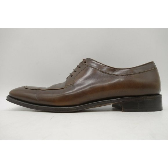 Salvatore Ferragamo Brown Leather Split Toe Lace Up Oxfords Shoes Men\'s 7 D main image 4